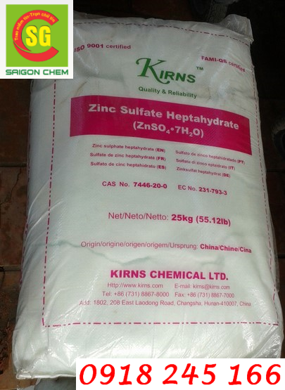 ZINC SULPHATE HEPTAHYDRATE – ZnSO4.7H2O (TQ)